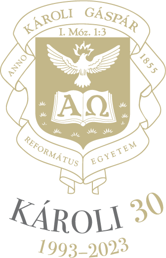 Károli Gáspár Református Egyetem 30 éves logó és link az emlékév oldalára